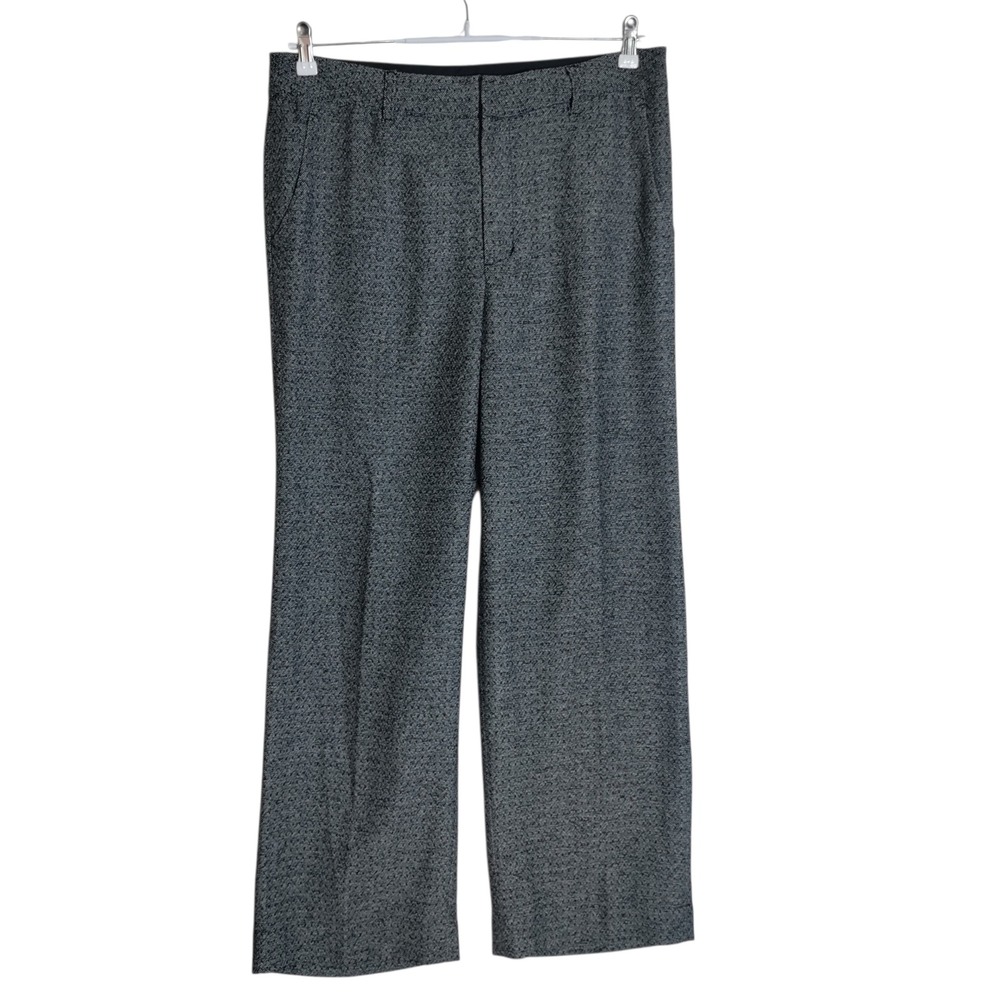 Soft Surroundings Womens Black White Textured Wide Leg Pants Size 14 2AT26